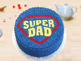 Round Shaped Super Dad Cake